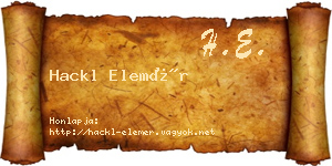 Hackl Elemér névjegykártya